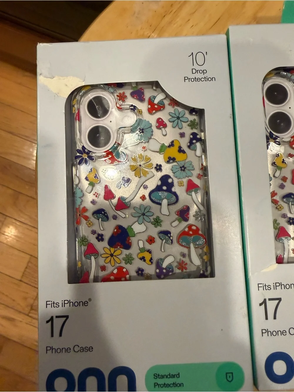 Clear iPhone 17 or 17 air phone Case with Colorful Floral and Mushroom Print